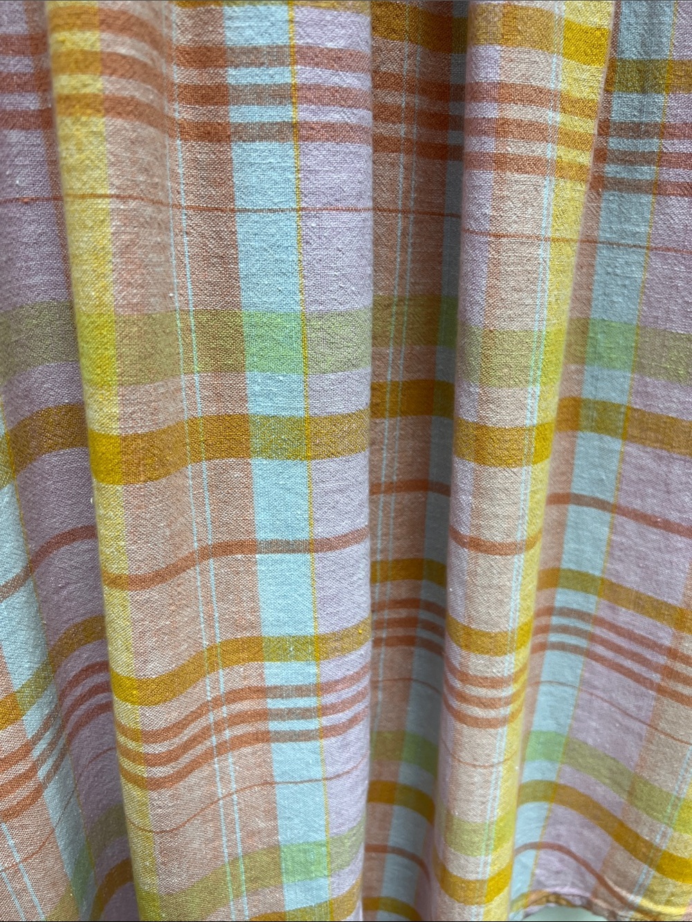 American Eagle Outfitters Pastel Plaid Midi Skirt in Pink and Mustard - Picture 3 of 3